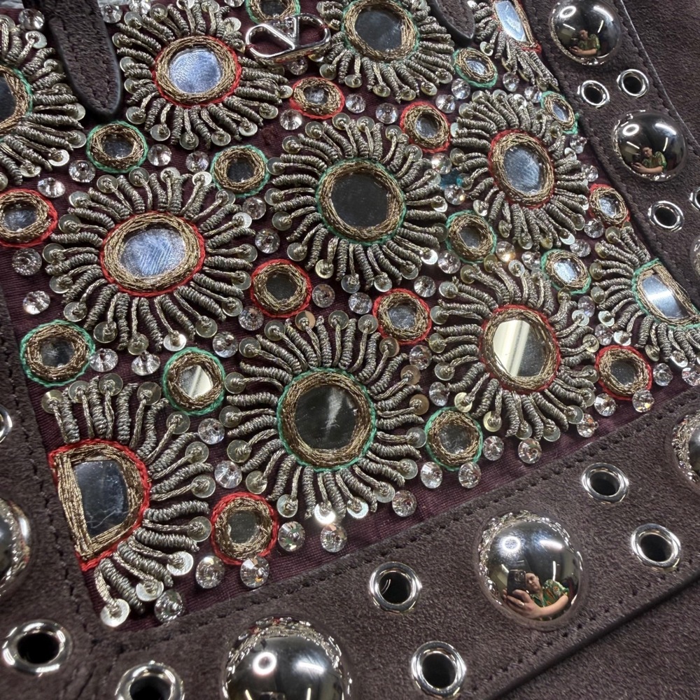 Valentino Garavani Nellcôte Mini Embroidered Mirror Tote Bag - Picture 12 of 13